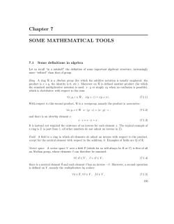 Chapter 7 SOME MATHEMATICAL TOOLS