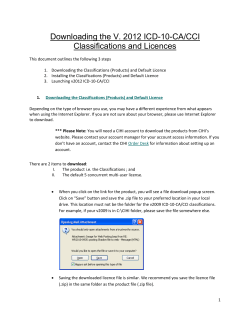 Downloading the V. 2012 ICD-10-CA/CCI Classifications and