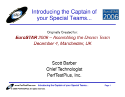 Introducing the Captain of your Special Teams