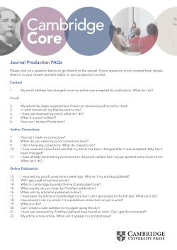 Journal Production FAQs - Cambridge Core
