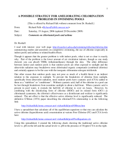 a possible strategy for ameliorating chlorination problems in