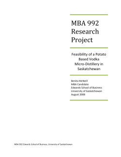 micro-distillery industry - Edwards School of Business