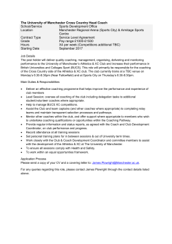 The University of Manchester Cross Country Head Coach School