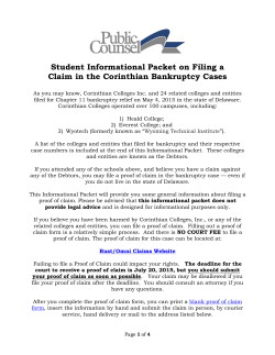 Student Informational Packet on Filing a Claim in