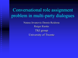 Conversational roles assignment problem in multi