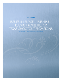 issues in buy-sell, push-pull, russian roulette, or texas
