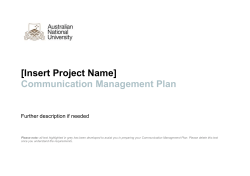 Communications plan - Services