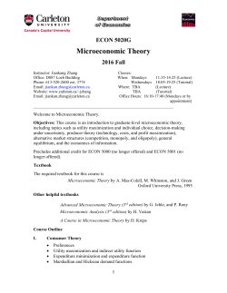 Microeconomic Theory - Carleton University