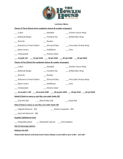 Luncheon Menu Choice of Three (Check three