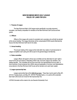 new richmond men`s golf league rules / by laws for 2014