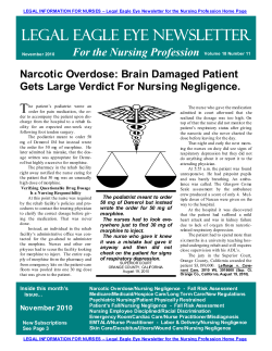 Narcotic Overdose: Brain Damaged Patient Gets Large Verdict For