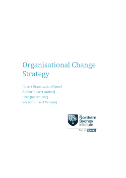 Organisational Change Strategy