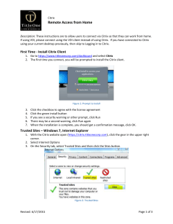 Citrix Remote Access from Home Description: These instructions are