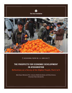 the prospects for economic development in afghanistan
