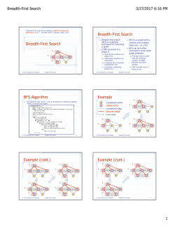 Breadth-First Search Breadth-First Search BFS Algorithm Example