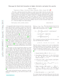 Mass-gap for black hole formation in higher derivative and ghost
