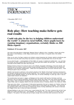 Role play: How teaching make-believe gets real results