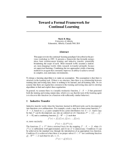 Toward a Formal Framework for Continual Learning