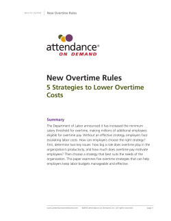 New Overtime Rules - Attendance on Demand