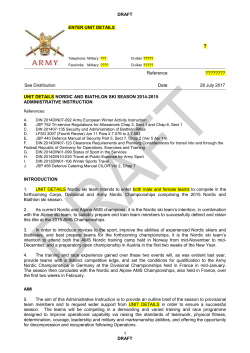 1 medical regiment nordic ski season 2012