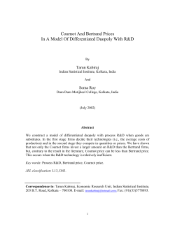 Cournot And Bertrand Prices In A Model Of Differentiated Duopoly