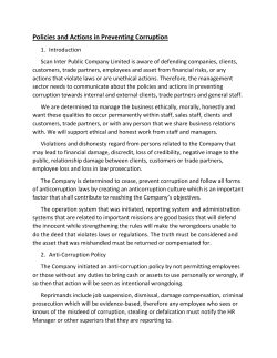 Policies and Actions in Preventing Corruption