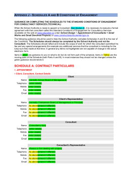Appendix J - Schedules A and B Conditions of Engagement