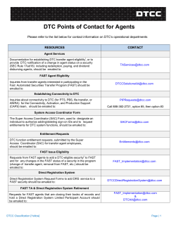 DTC Points of Contact for Agents