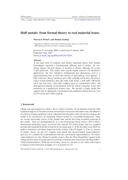 Half metals: from formal theory to real material issues