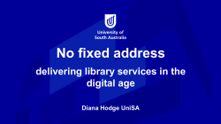 No fixed address - ALIA National 2016 Conference
