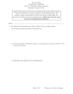 Boston College Problem Set 3, Fall 2012 EC 131