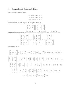 1 Examples of Cramer`s Rule