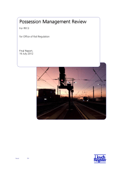 Network Rail possession management review