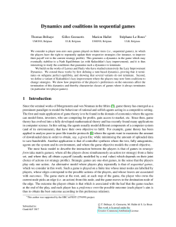 Dynamics and coalitions in sequential games