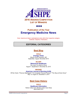 2016 ASHPE Awards - American Society of Healthcare Publication
