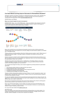 Can Game-Based Learning Improve Outcomes for Nontraditional