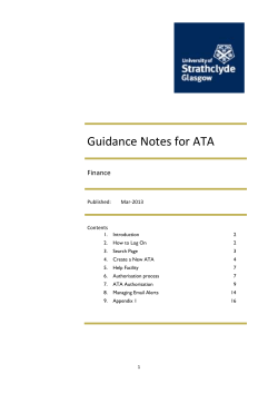 Guidance Notes for ATA