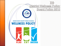 District Wellness Policy Rule on Food and Beverages Sold on