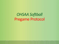 OHSAA Softball Pregame Protocol