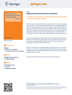 Mathematical Statistics: Exercises and Solutions