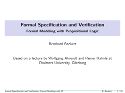 Formal Specification and Verification