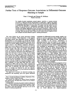 Further Tests of Response-Outcome Associations in Differential