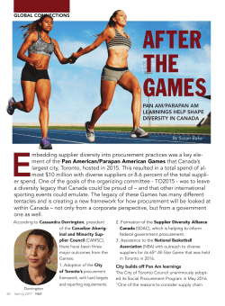 ment of the Pan American/Parapan American Games that Cana