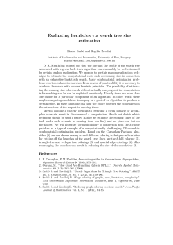Evaluating heuristics via search tree size estimation