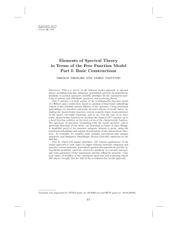 Elements of Spectral Theory in Terms of the Free - Library