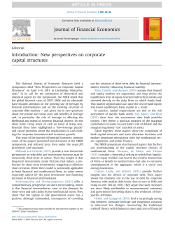 Introduction: New Perspectives on Corporate Capital Structure.