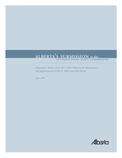 Alberta`s Submission to the International Joint Commission
