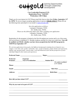 Core Leadership Program (CLP) Registration Form