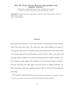 How Do Firms Choose Between Intermediary and Supplier Finance?