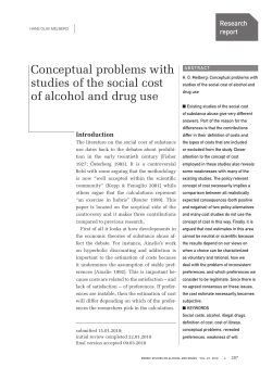 Conceptual problems with studies of the social cost of alcohol and